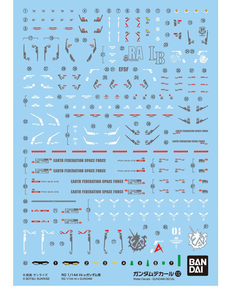 Gundam Decal No.132 RG 1/144 Hi-ν Gundam