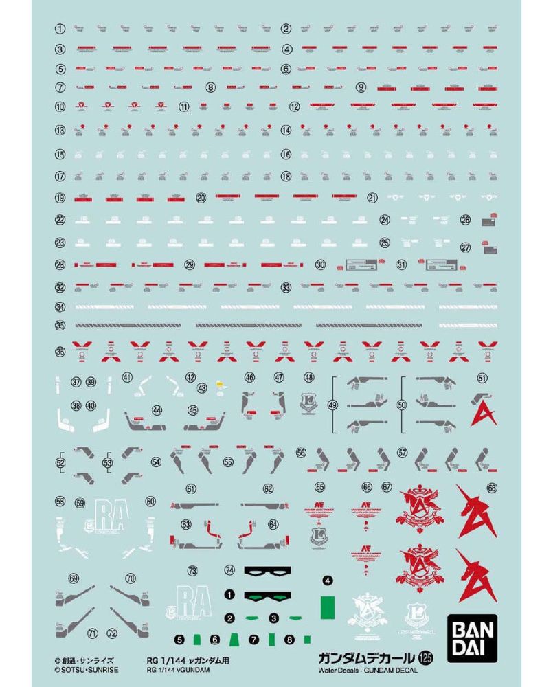 Gundam Decal No.125 RG 1/144 ν for Gundam