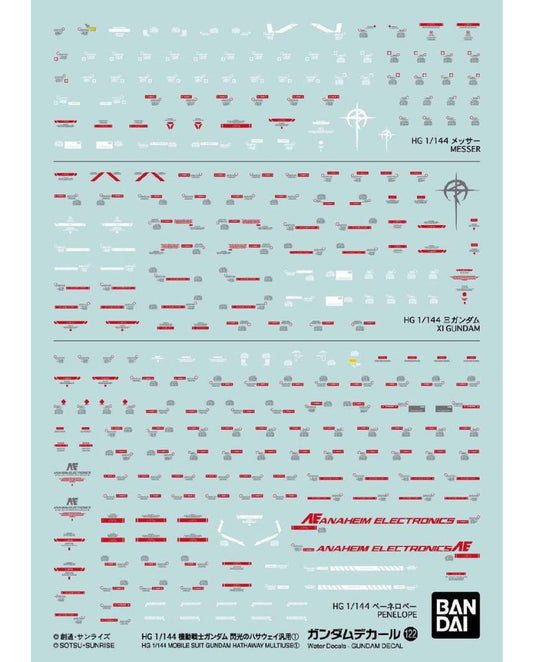 Gundam Decal No.122 HG 1/144 Mobile Suit Gundam Flash Hathaway General Purpose 1