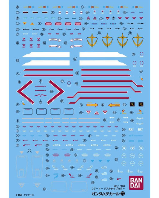 Gundam Decal No.70 for MG 1/100 G Armor Real Type Color