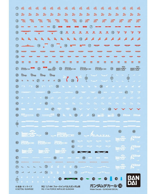Gundam Decal No.130 RG 1/144 Force Impulse Gundam