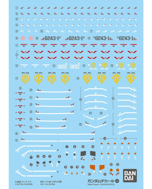 Gundam Decal No.131 RG 1/144 for Zeong