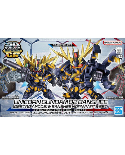 SD Gundam Cross Silhouette Unicorn Gundam Unit 2 Banshee (Destroy Mode) & Banshee Norn Parts Set