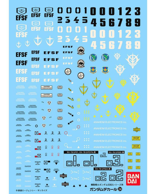 Gundam Decal No.24 MG 1/100 for Mobile Suit Gundam 0083 series