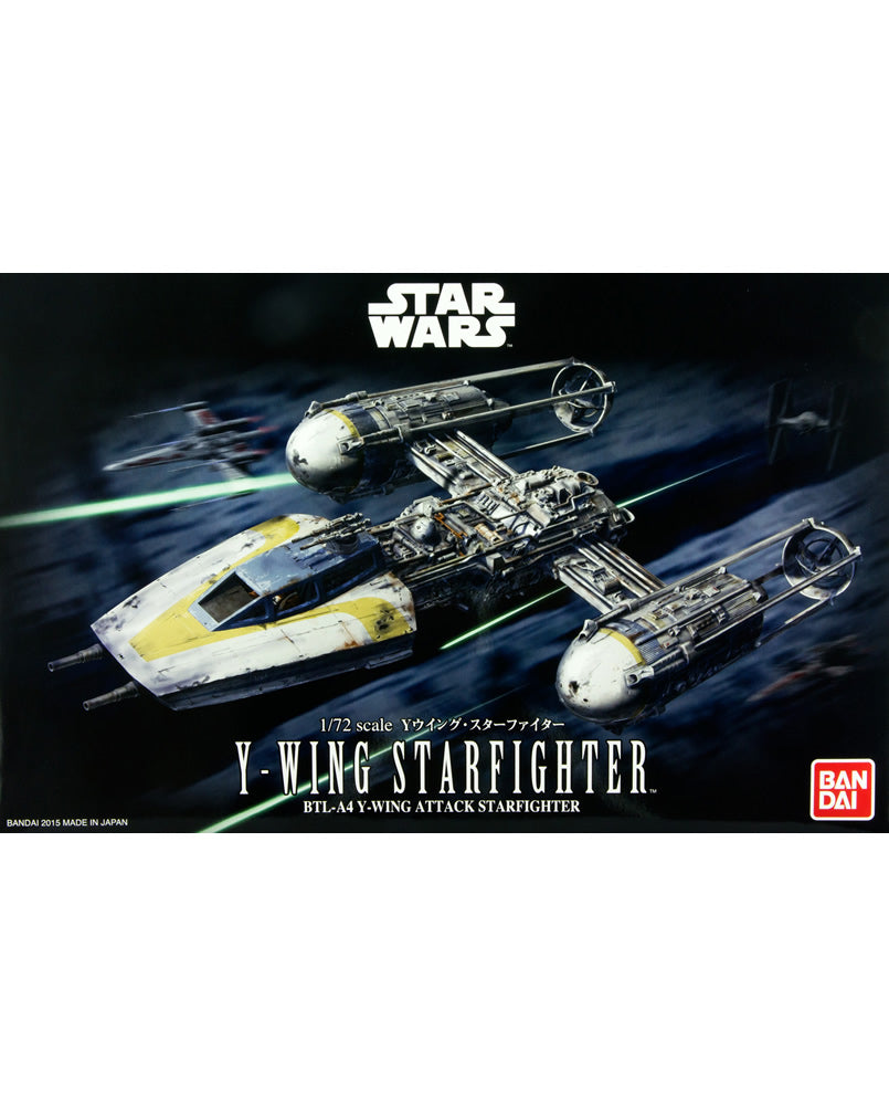 Star Wars Y-Wing Starfighter 1/72 Scale Bandai Plastic Model Kit